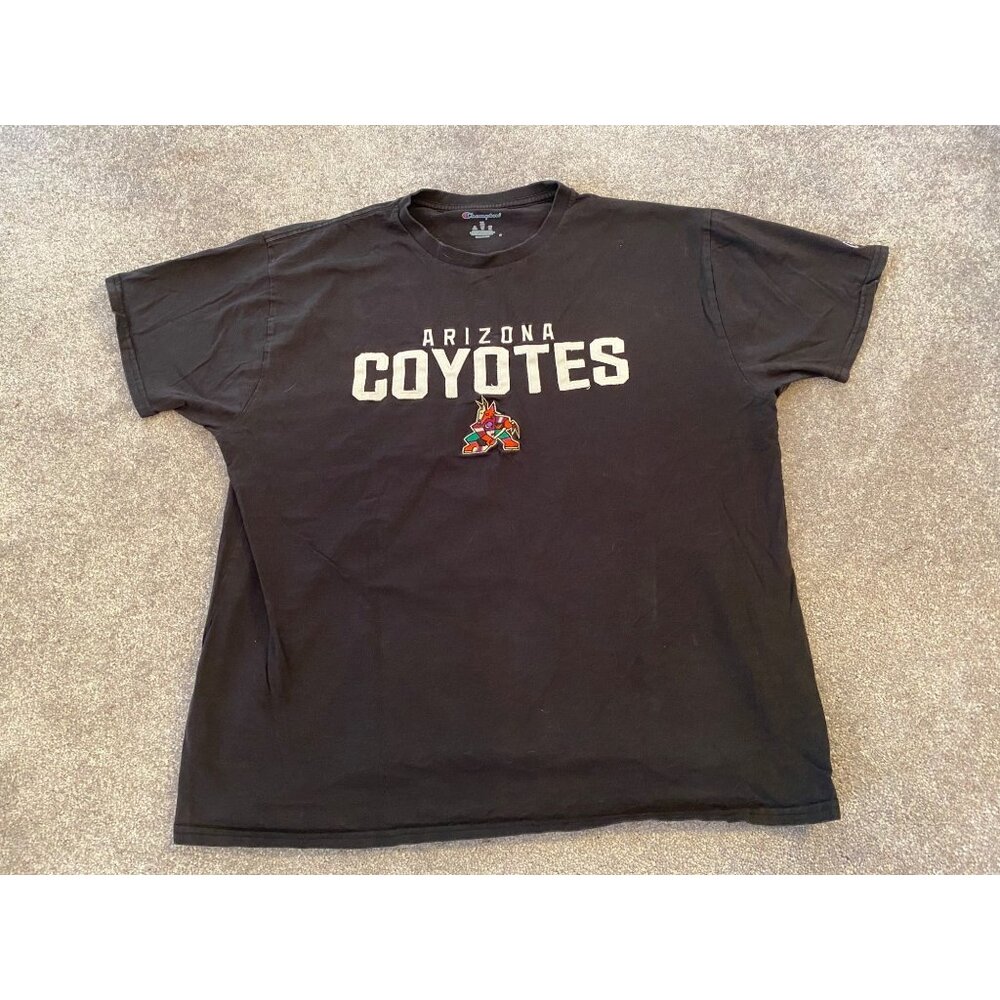 Champion Arizona Coyotes Black T-Shirt Short Sleeve Embroidered Logo XL - Picture 1 of 10